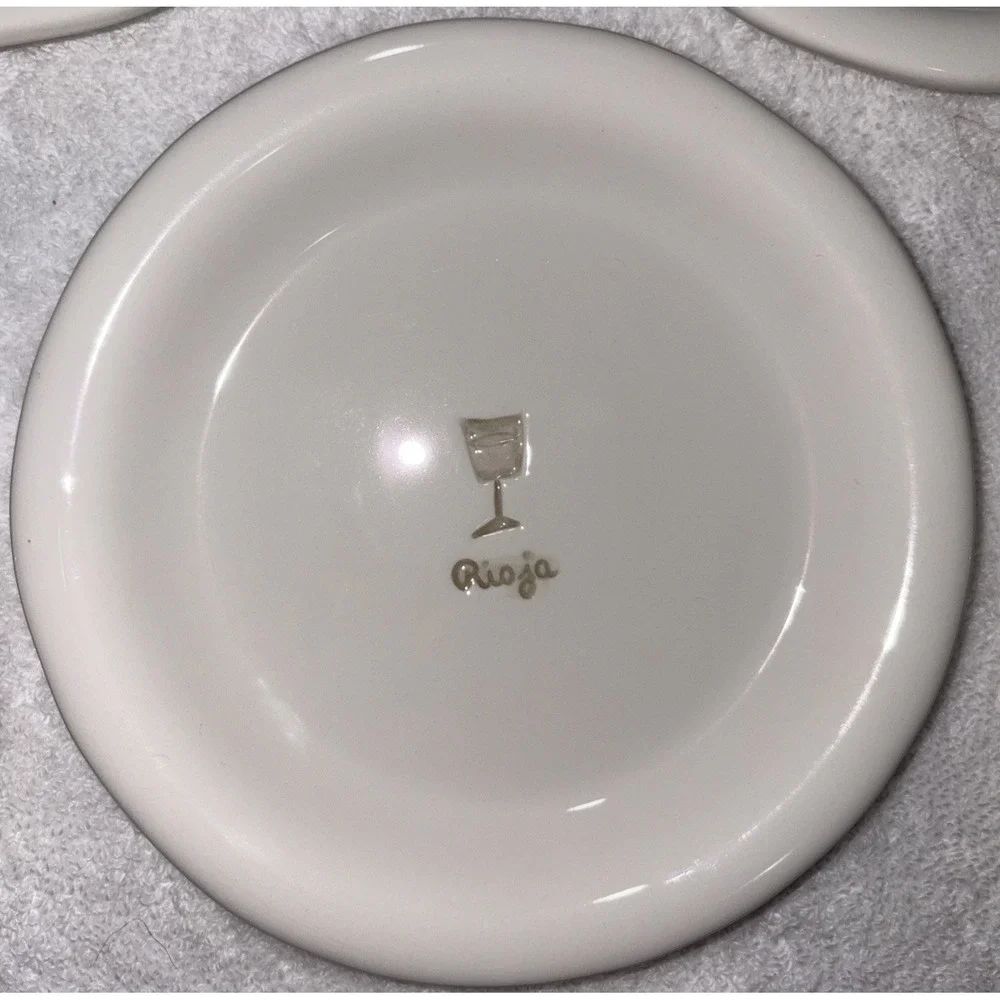 Williams Sonoma Ceramic Wine Series Canapé Plates Set of 6 Boxed